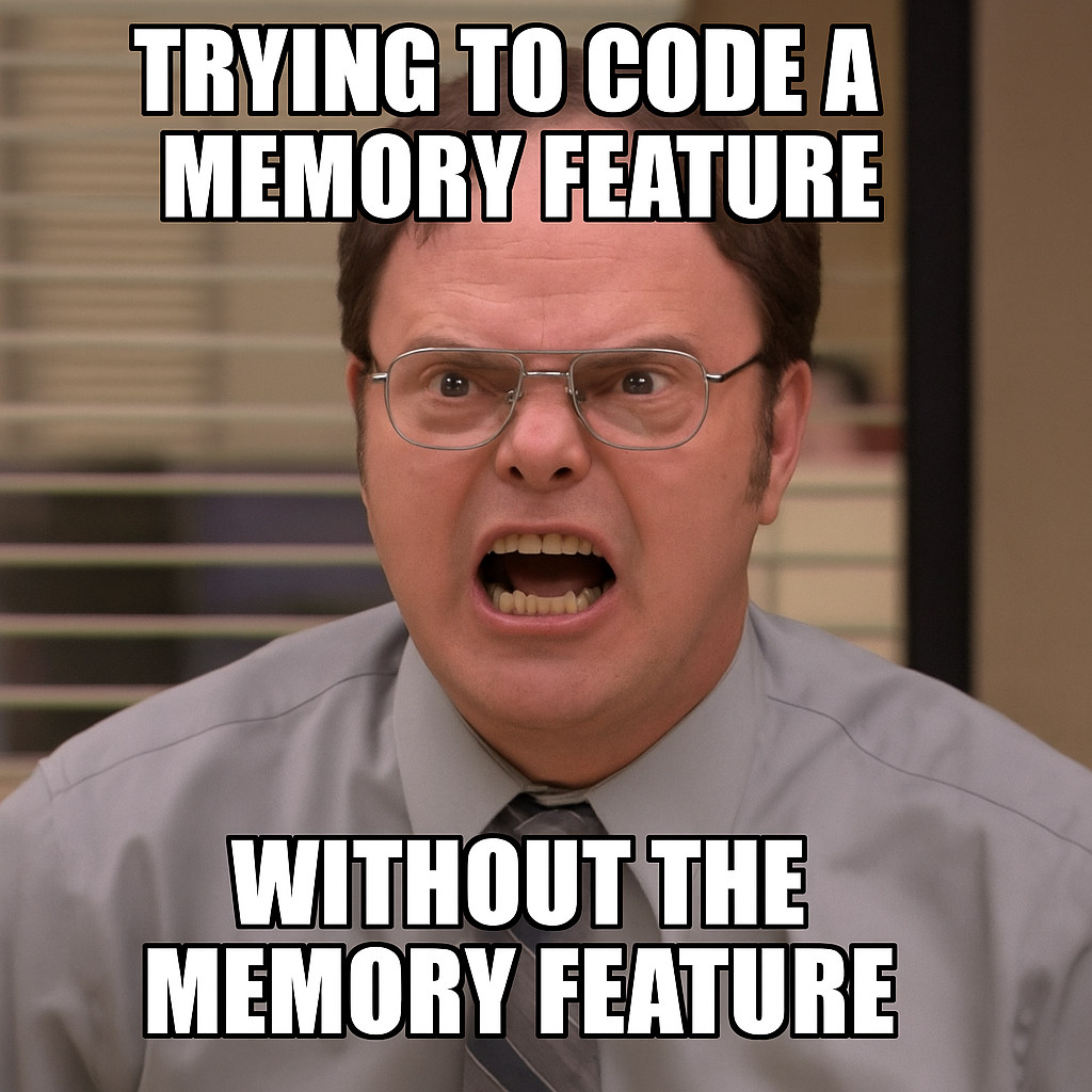 Trying to code a memory feature without the memory feature